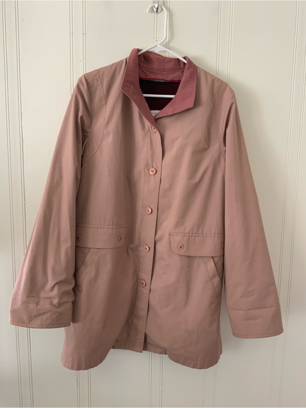 London Fog Dusty Rose Single-Breasted Trench Coat